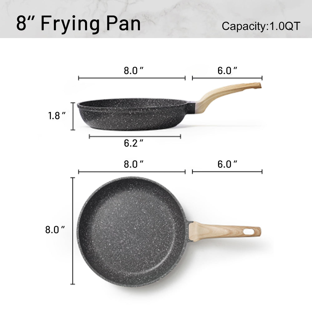 CAROTE skillet underside showing magnetic stainless steel base for induction compatibility