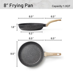 CAROTE skillet underside showing magnetic stainless steel base for induction compatibility