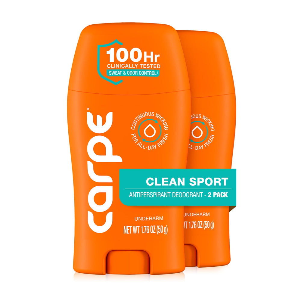 Carpe front packaging showing product name and clean sport scent benefit