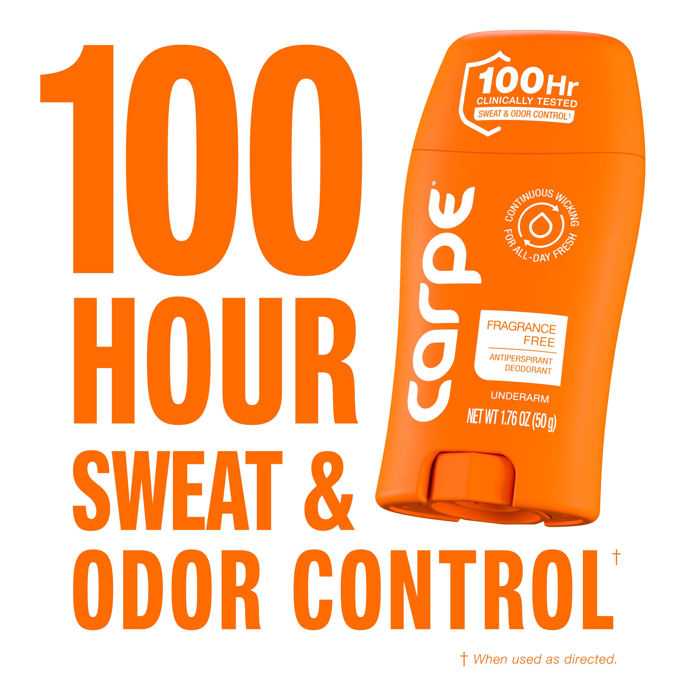 Carpe clear-dry underarm close-up demonstrating non-sticky, invisible finish