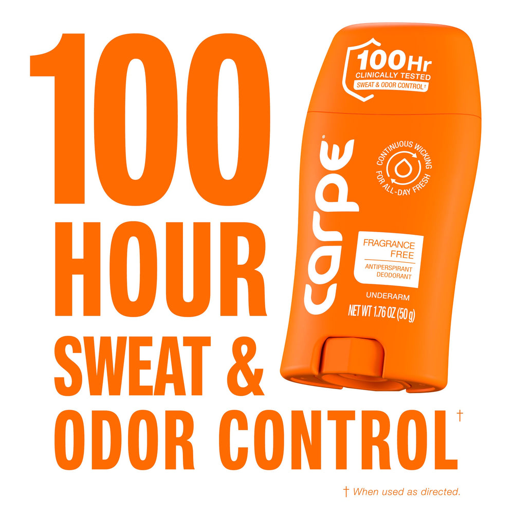 Carpe clear-dry underarm close-up demonstrating non-sticky, invisible finish