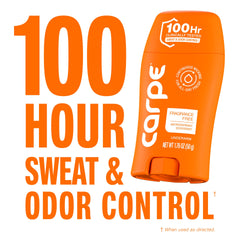 Carpe clear-dry underarm close-up demonstrating non-sticky, invisible finish