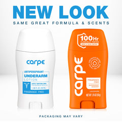 Carpe lotion texture close-up showing smooth quick-drying formula benefit