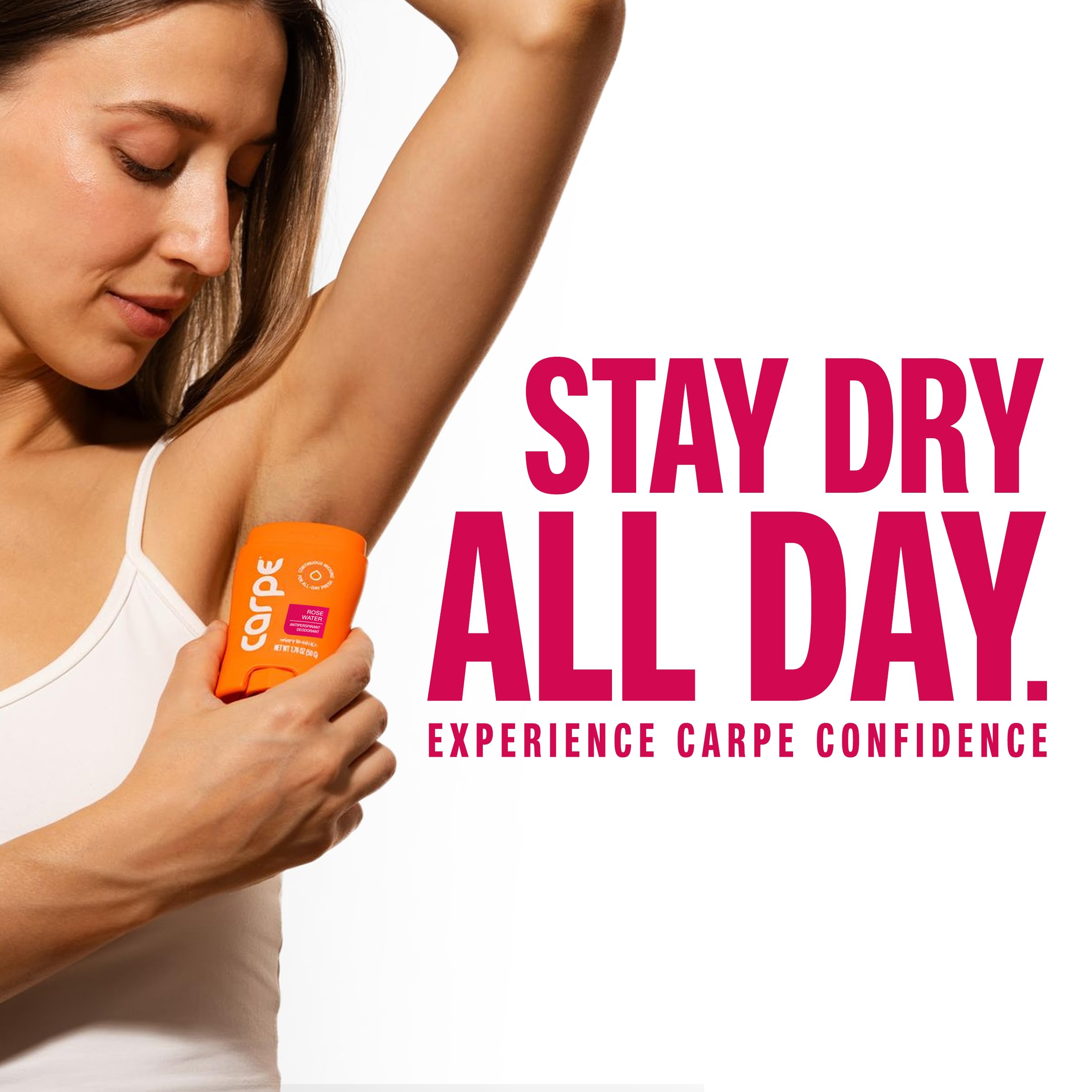 Carpe Rose Water lotion drying clear on skin to avoid residue on clothes