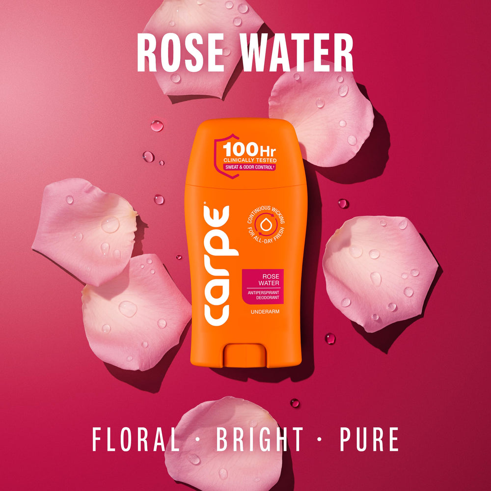Carpe Rose Water lotion texture close-up demonstrating quick-dry finish