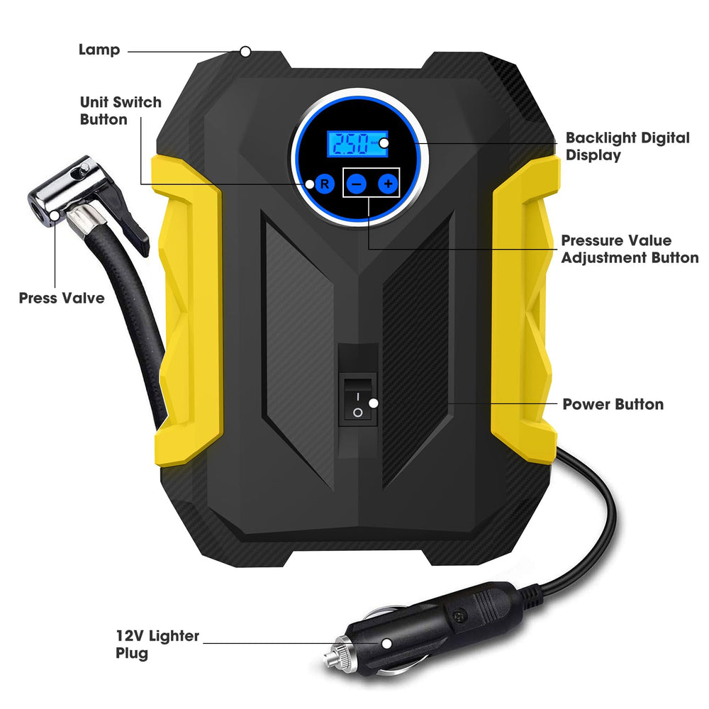 CARSUN roadside setup with inflator, showing emergency readiness and convenience