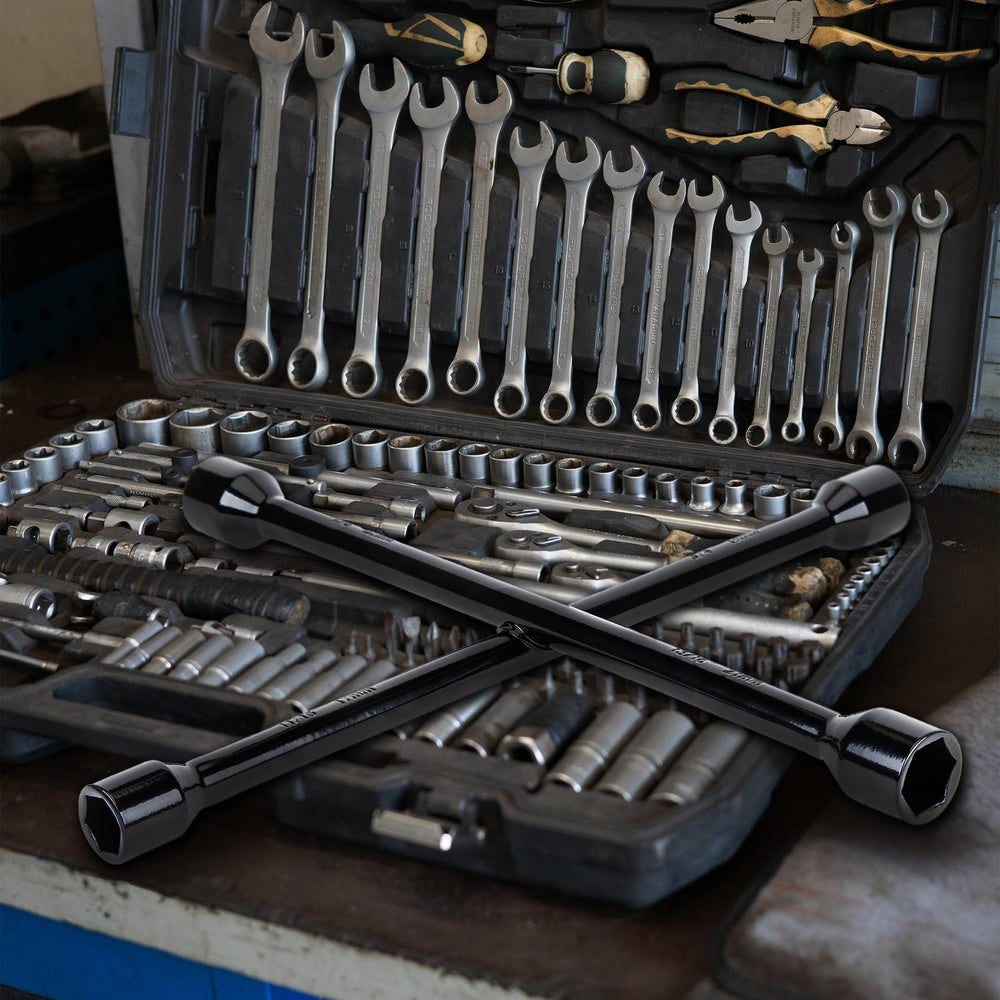 CARTMAN packaged wrench on garage bench illustrating ready-to-use maintenance convenience