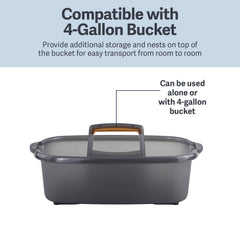 Casabella nested on 1.5-gallon bucket showing compact storage benefit