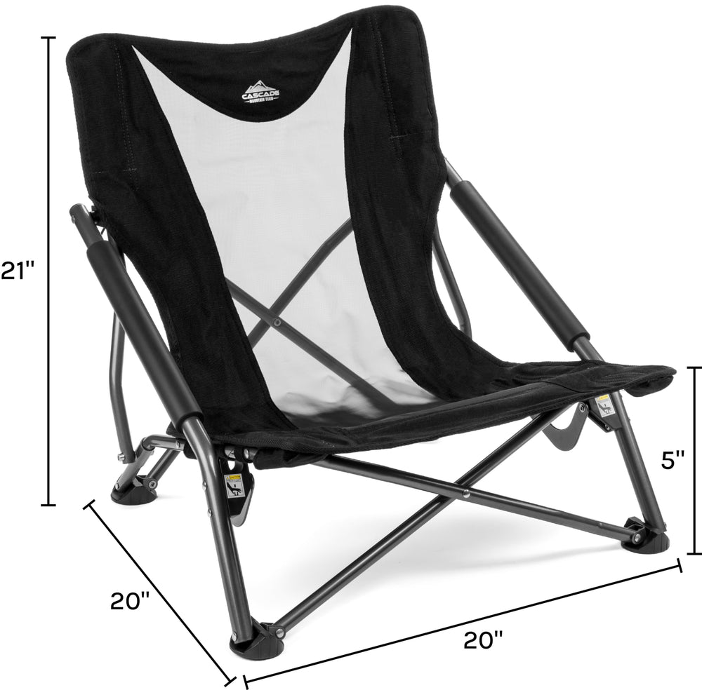 Cascade Mountain Tech close-up of breathable mesh seat for cool comfort