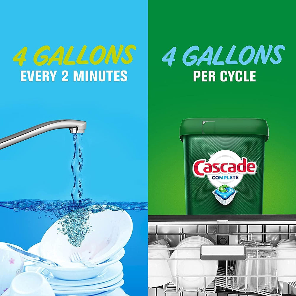 Cascade pack beside common kitchen items showing scale and easy storage benefits