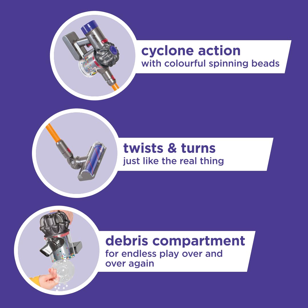 Casdon long handle setup for upright pretend cleaning aiding balance and movement