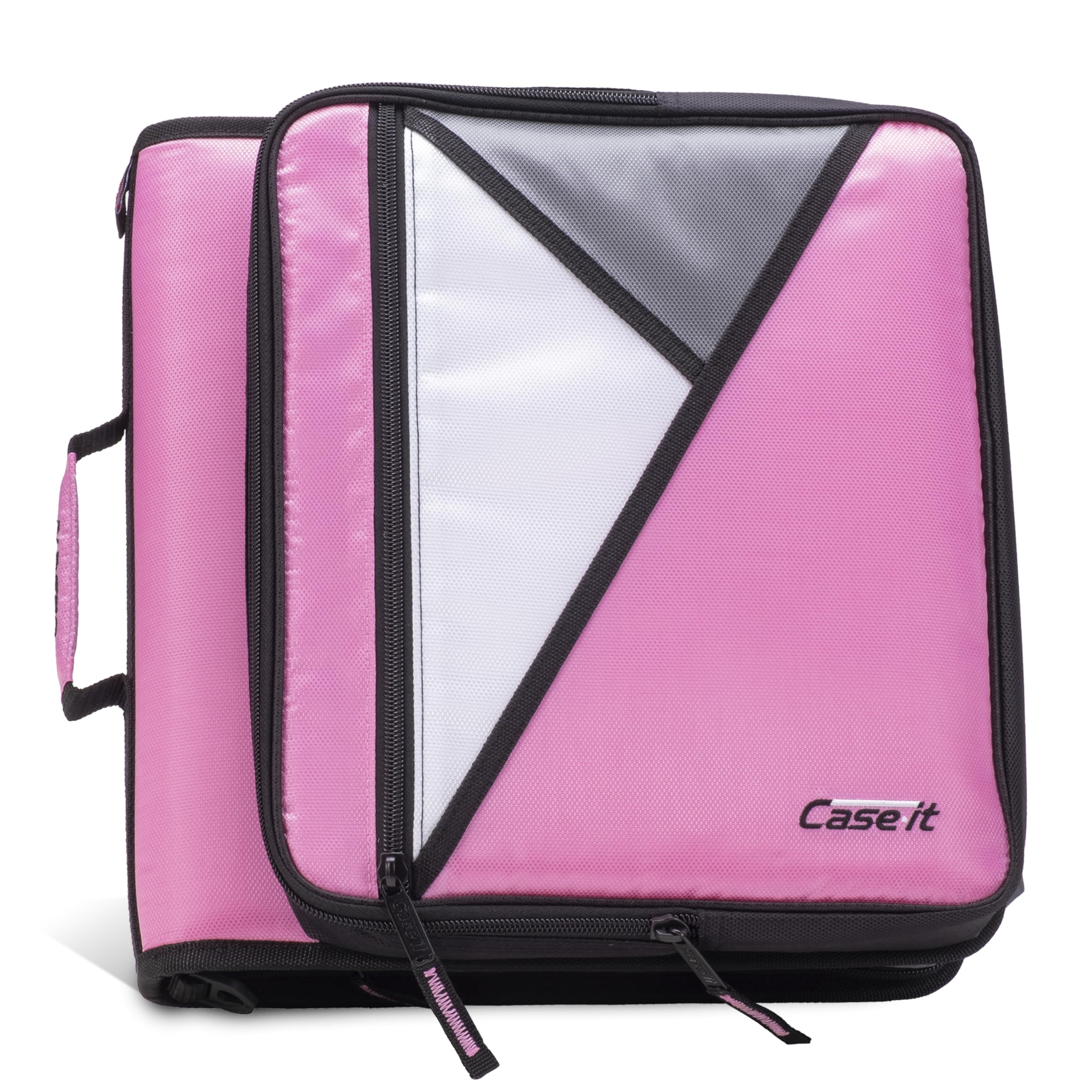 Case-it front closed light pink binder showing organized compact design and portability