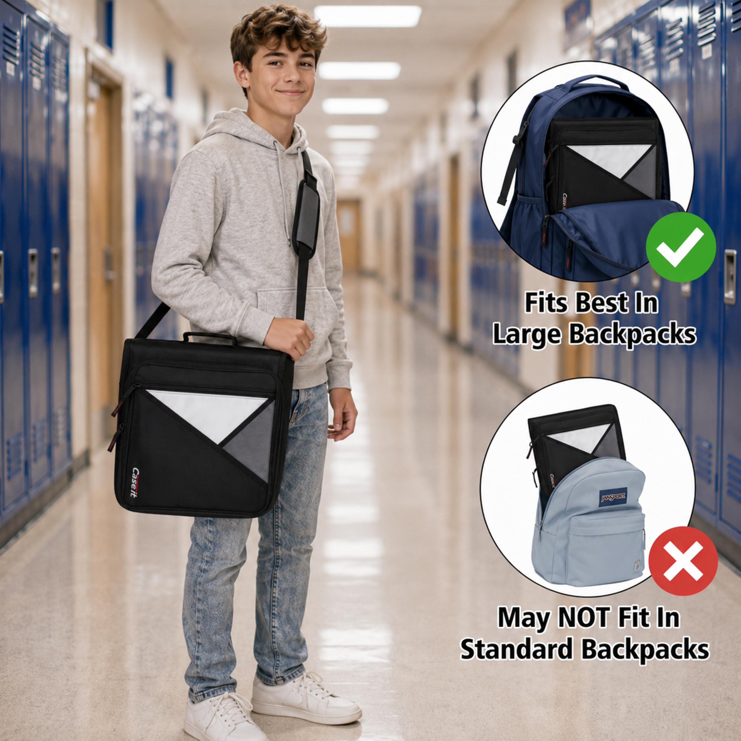 Case-it in use by a student removing a tablet for class to stay organized
