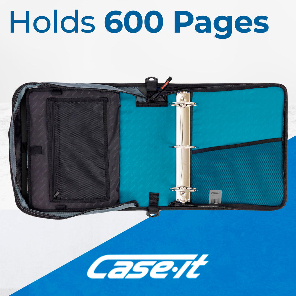 Case-it Mighty Zip Tab built-in 5-tab expanding file close-up showing color-coded subject pockets