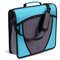 Case-it Mighty Zip Tab front view showing zippered binder and teal color useful for quick identification