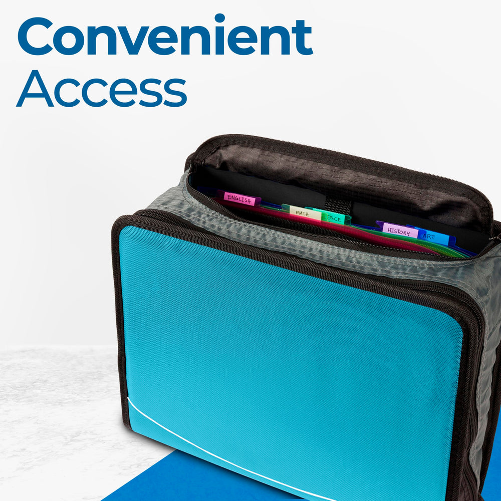 Case-it Mighty Zip Tab sturdy handle and adjustable shoulder strap for comfortable carrying