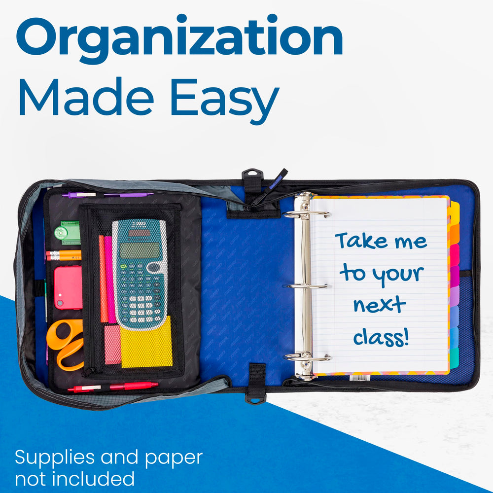 Case-it beside notebook showing scale and generous 600-sheet capacity benefit