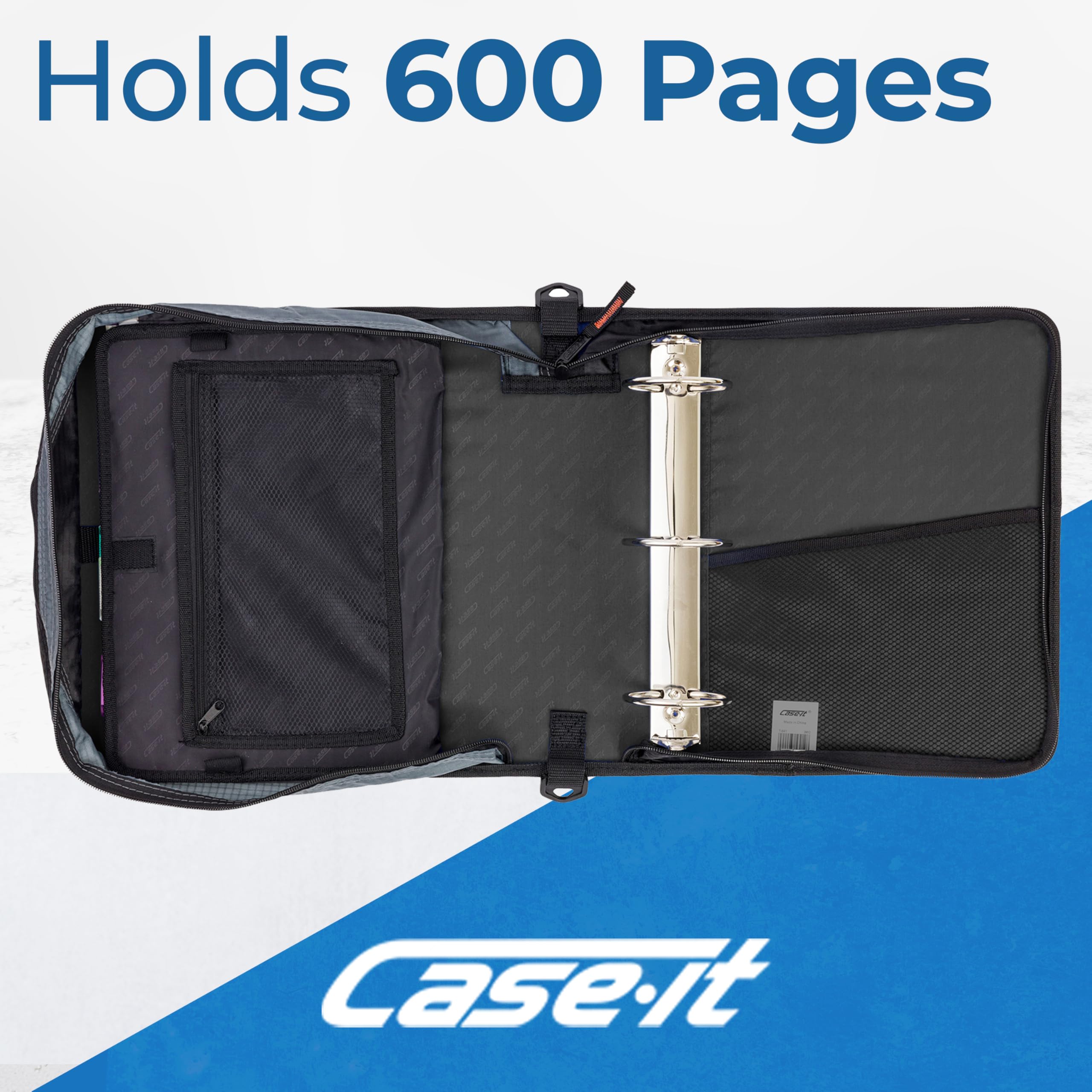 Case-it close-up of 3-inch O-rings showing secure paper capacity and durability