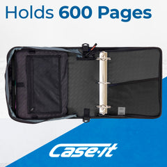 Case-it close-up of 3-inch O-rings showing secure paper capacity and durability