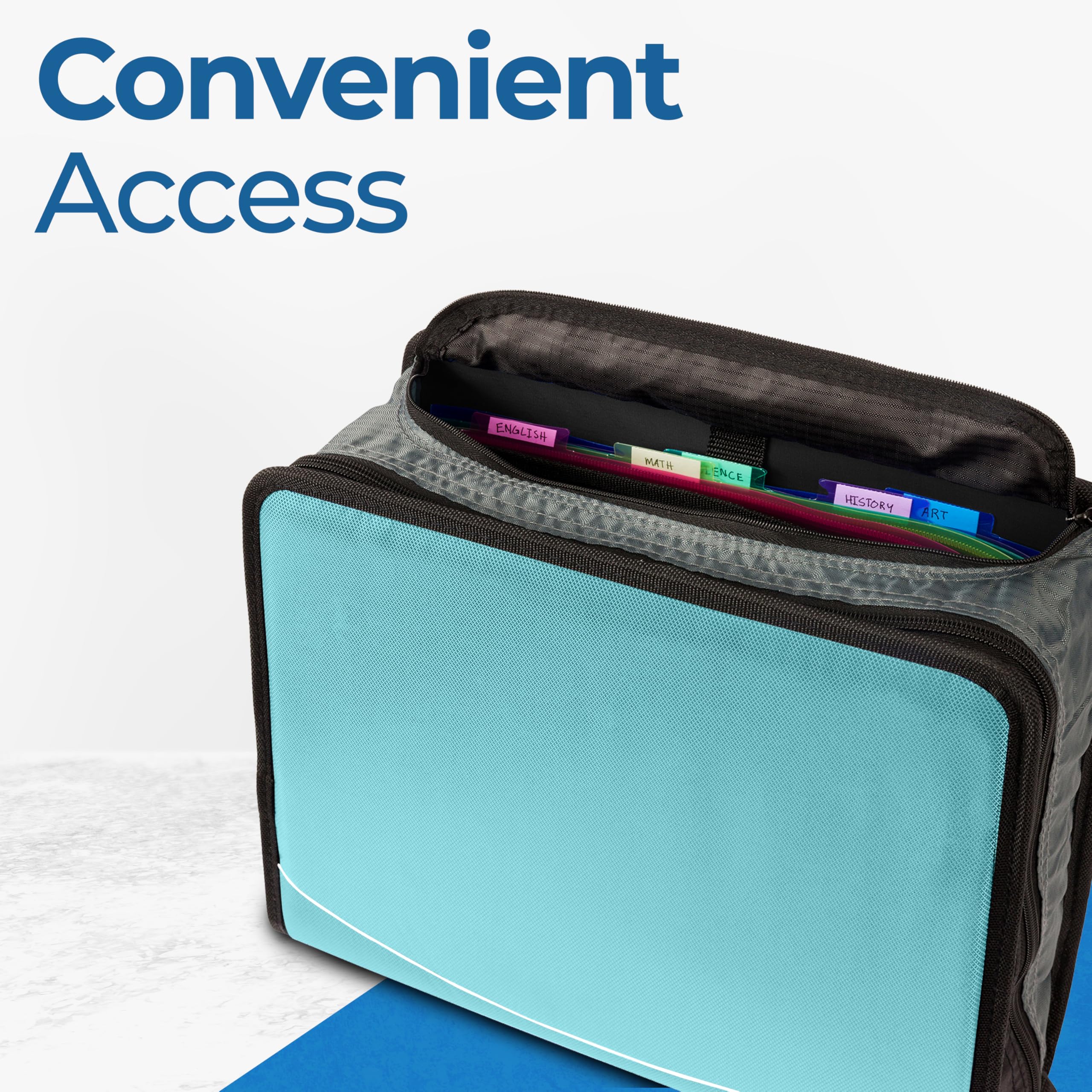Case-it handle and adjustable shoulder strap detail for comfortable carrying