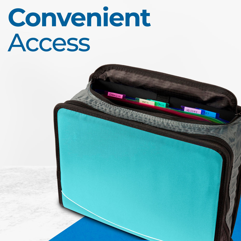 Case-it handle and adjustable shoulder strap detail for comfortable carrying