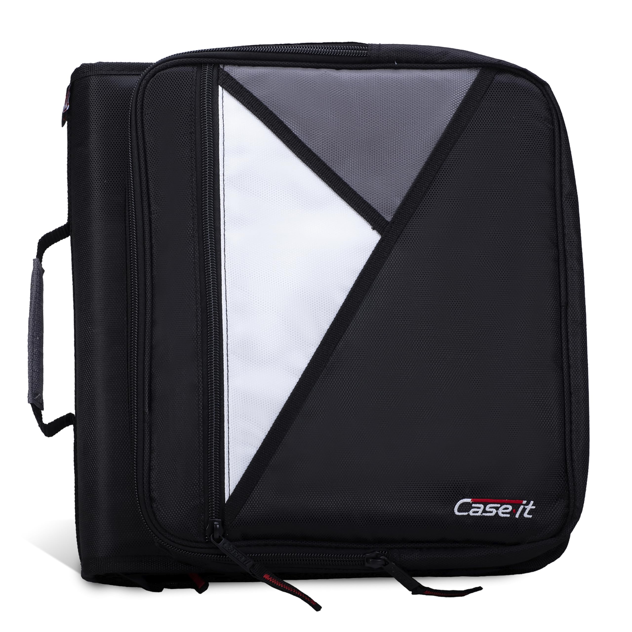 Case-it front view showing zippered binder and pockets for quick organization