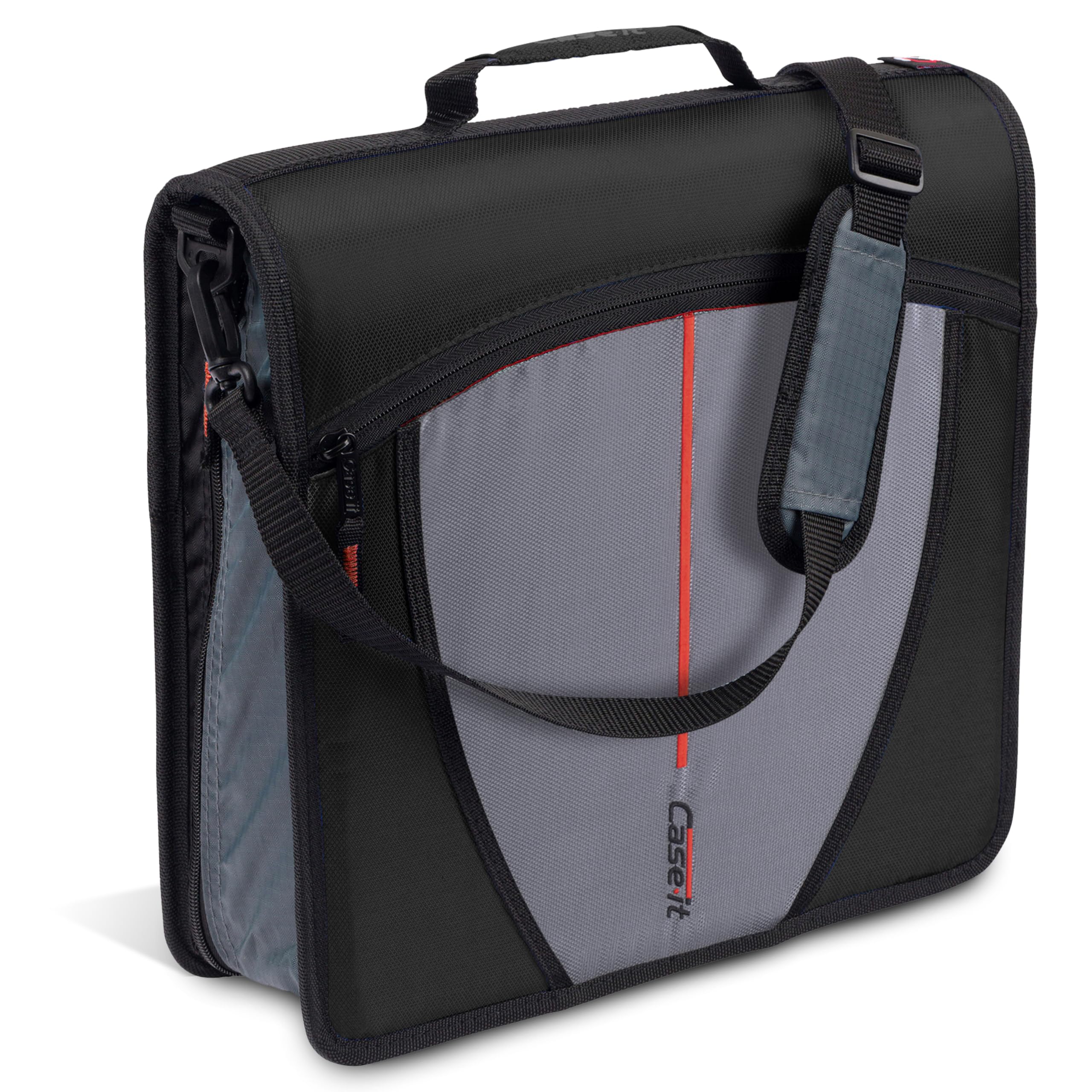 Case-it front view showing zippered cover and organized appearance for easy transport