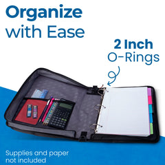 Case-it binder open with rings and interior pockets for organized storage