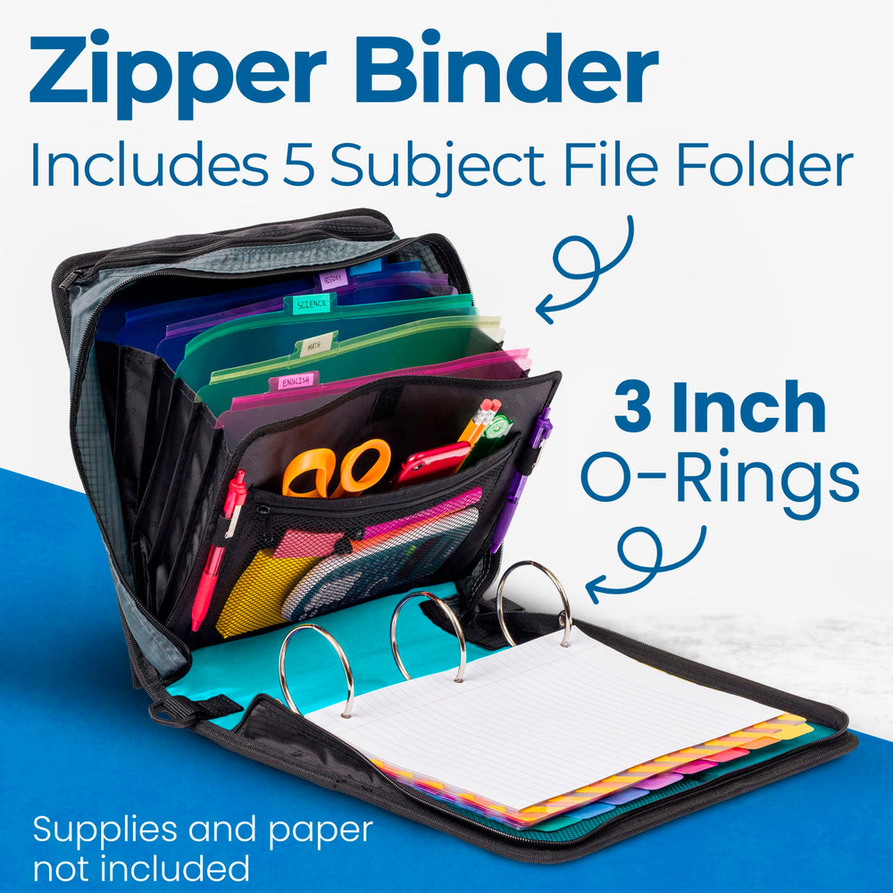 Case-it interior open layout with 5-tab expanding file for fast color-coded sorting