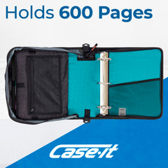 Case-it close-up of 3-inch O-rings keeping up to 600 sheets securely organized