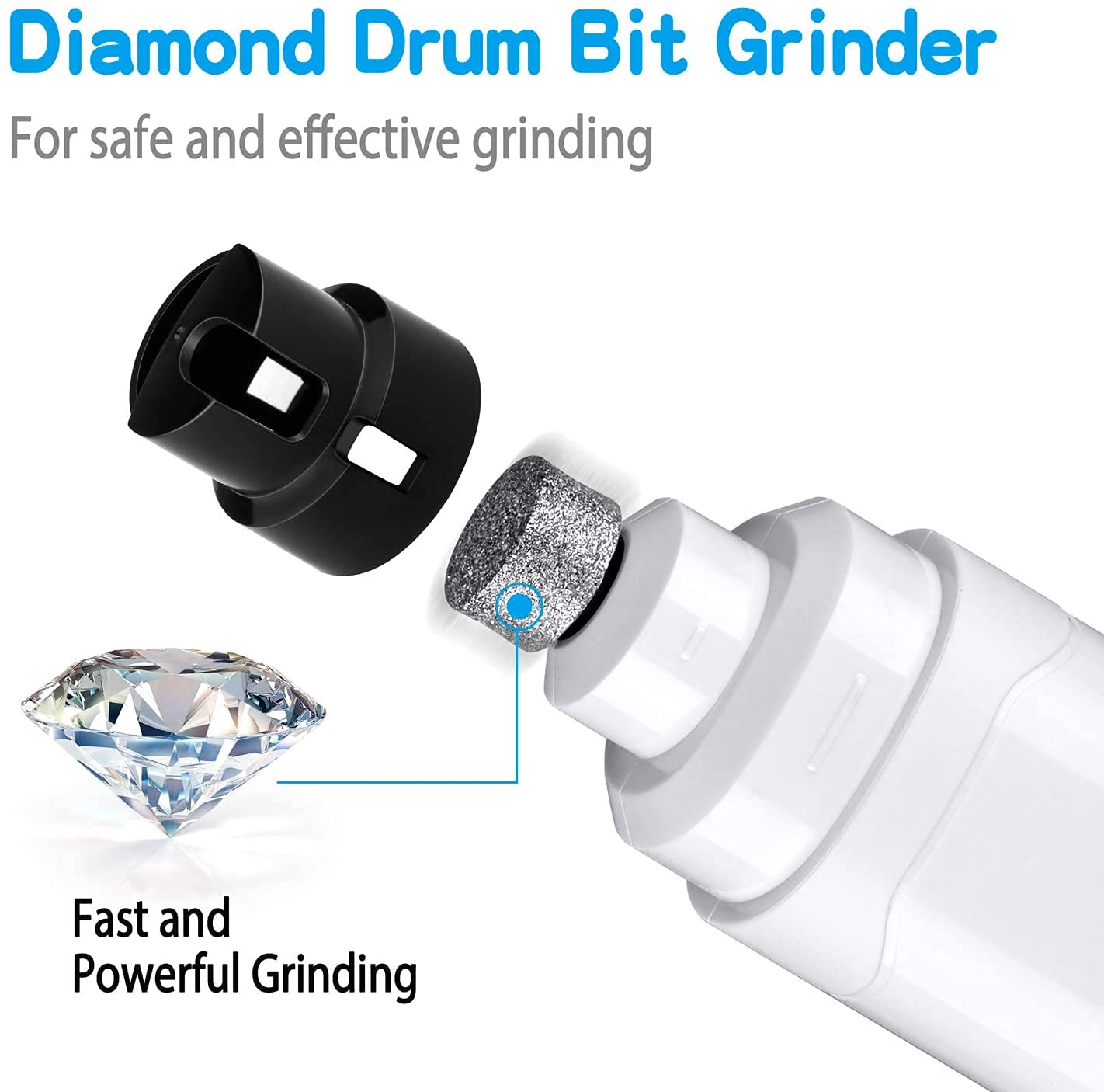 Casfuy close-up of diamond drum bit delivering smooth finish to nails benefit