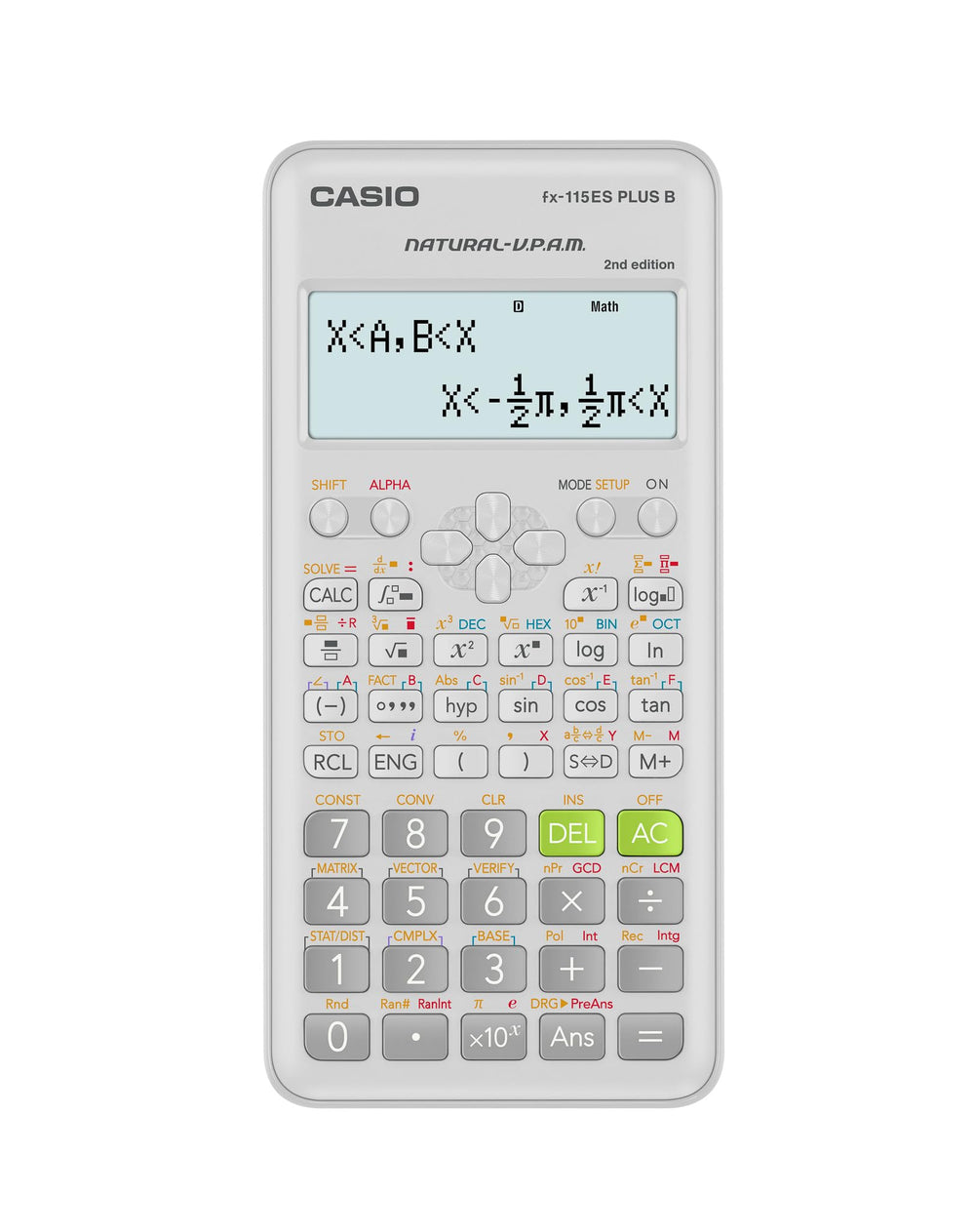 Casio front view showing calculator face and readability benefit