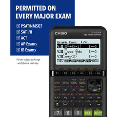 Casio fx-9750GIII showing MicroPython code on screen to practice programming