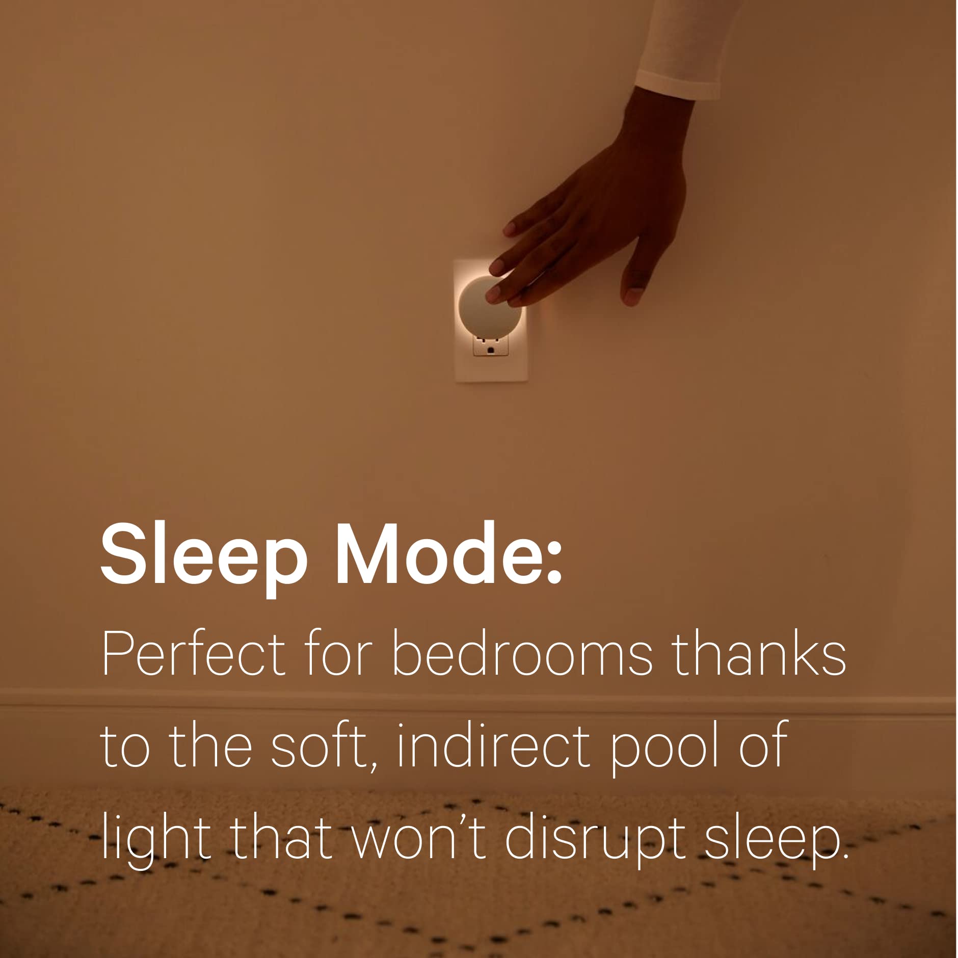 Casper Glow label and controls view showing mode switch for effortless use