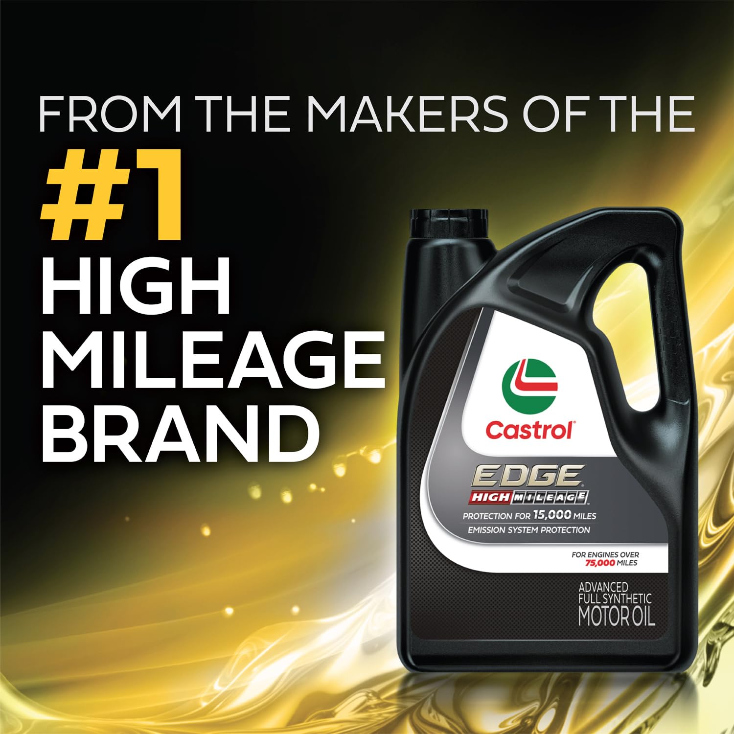 Graphic highlighting Castrol EDGE high mileage seal conditioner benefits