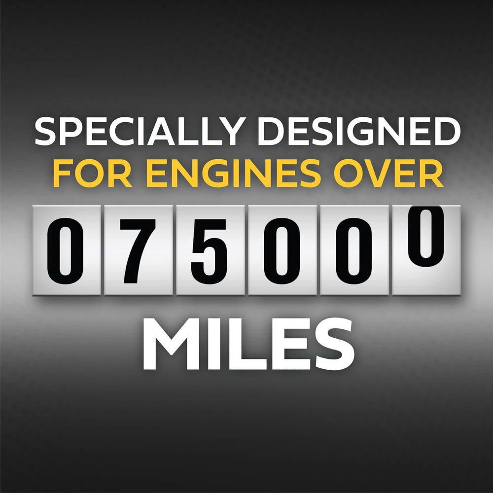 Composite badge of Castrol EDGE high mileage meeting OEM specifications