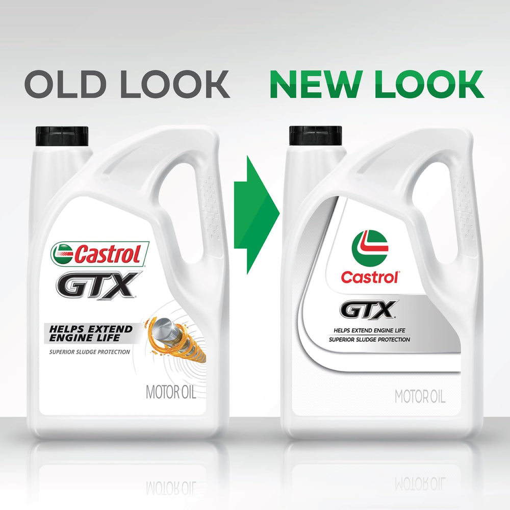 Oil texture and sheen of Castrol GTX illustrating clean, stable lubrication