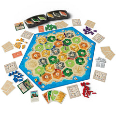Group playing CATAN with the 5-6 player expansion, CATAN in-action increases trading and social play