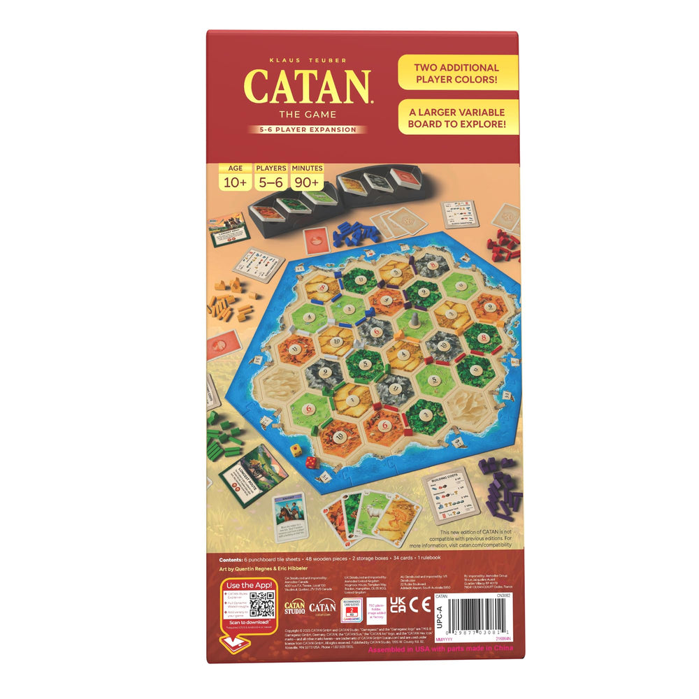 CATAN close-up of terrain hex tiles and frame pieces, CATAN detail helps smooth expanded map setup