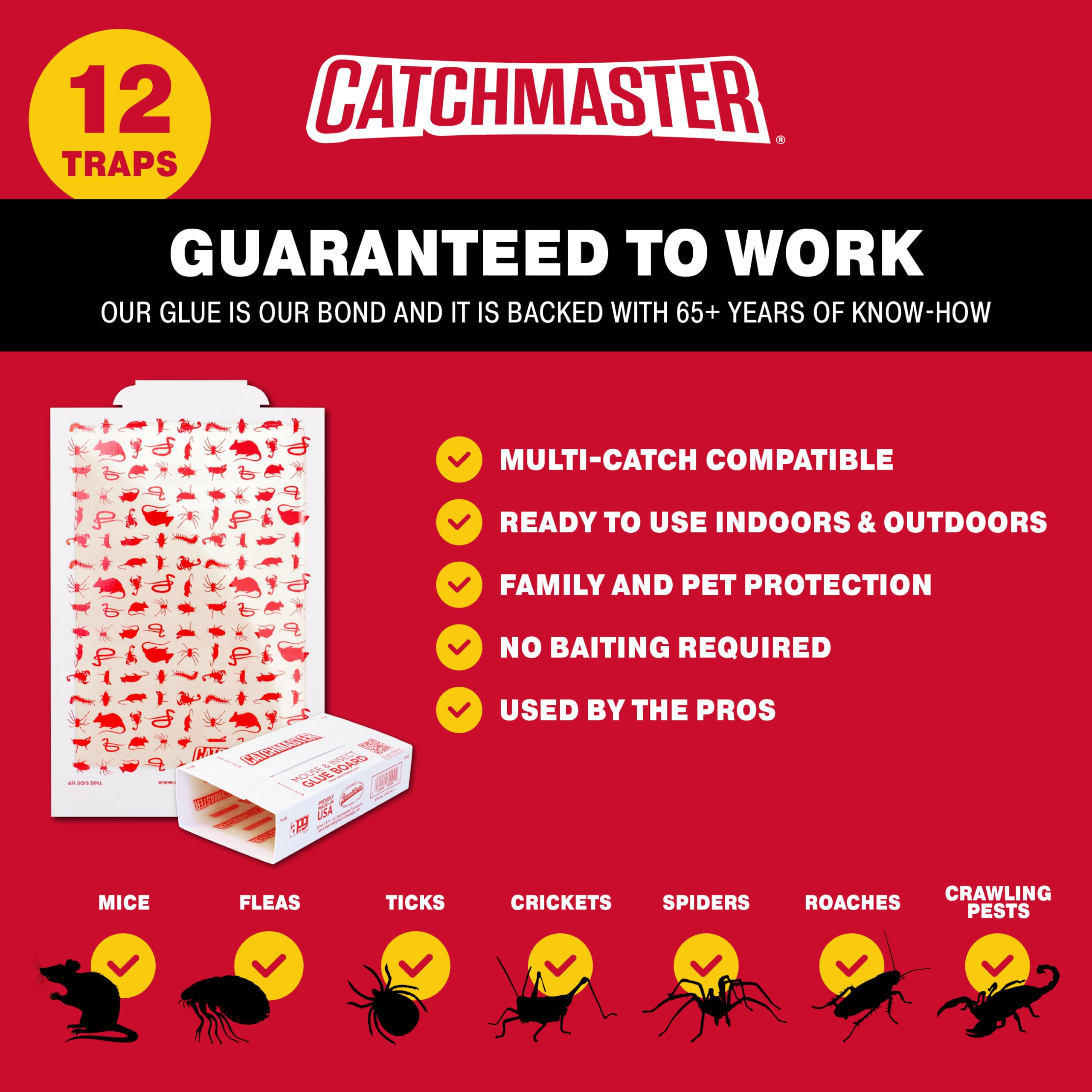 Catchmaster glue board placed against baseboard showing discreet placement benefit