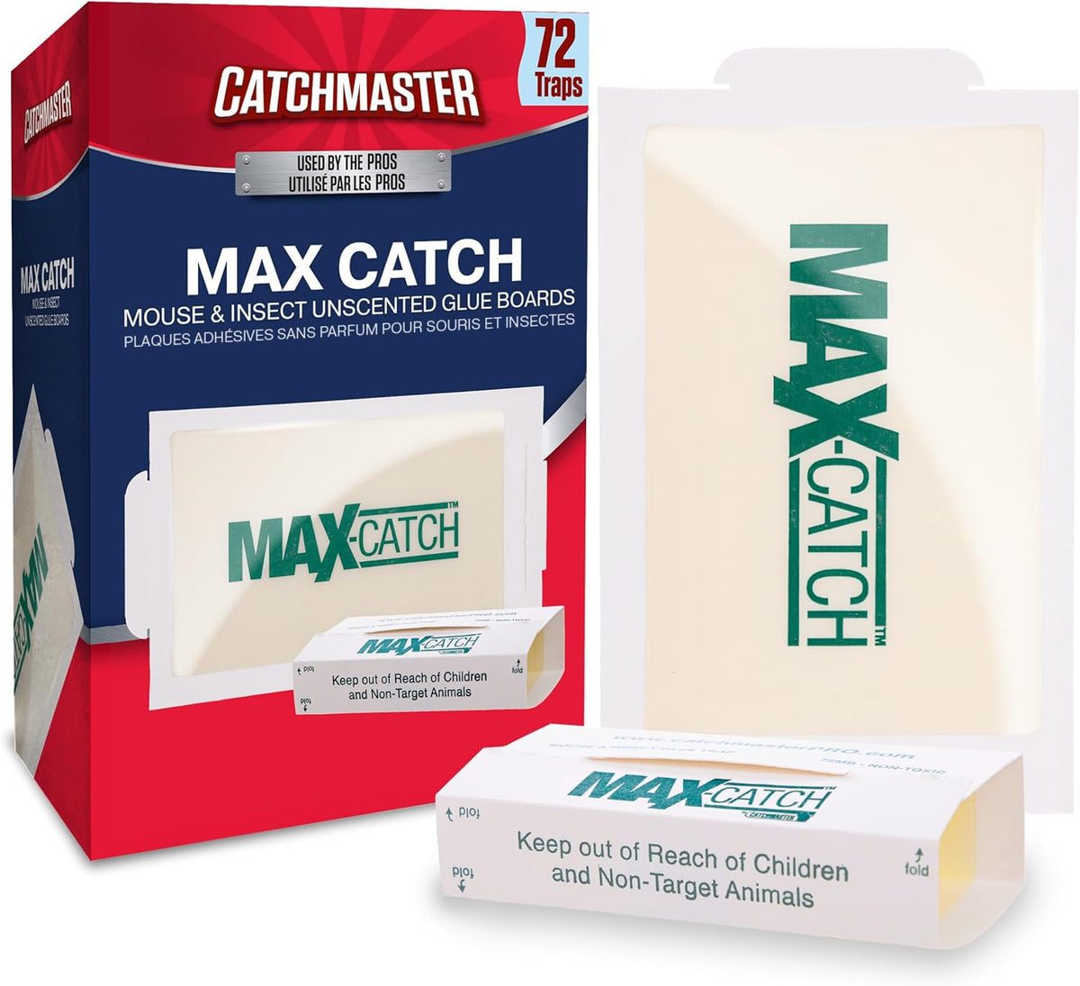 Catchmaster front packaging showing 72-pack and unscented feature