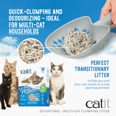 Catit litter in box with cat demonstrating quick clumping performance