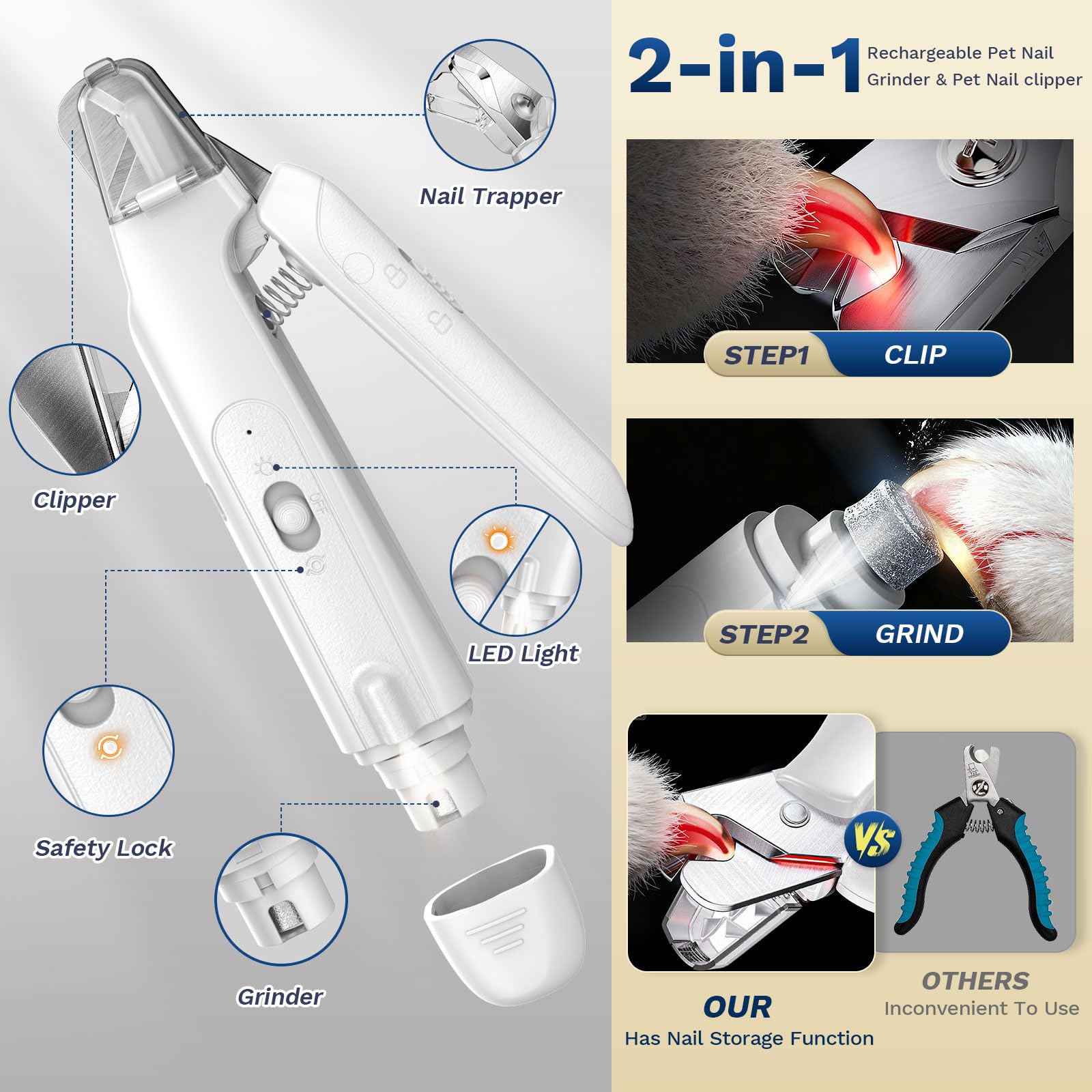 Catpick Care blade close-up with safety guard, precise cutting benefit