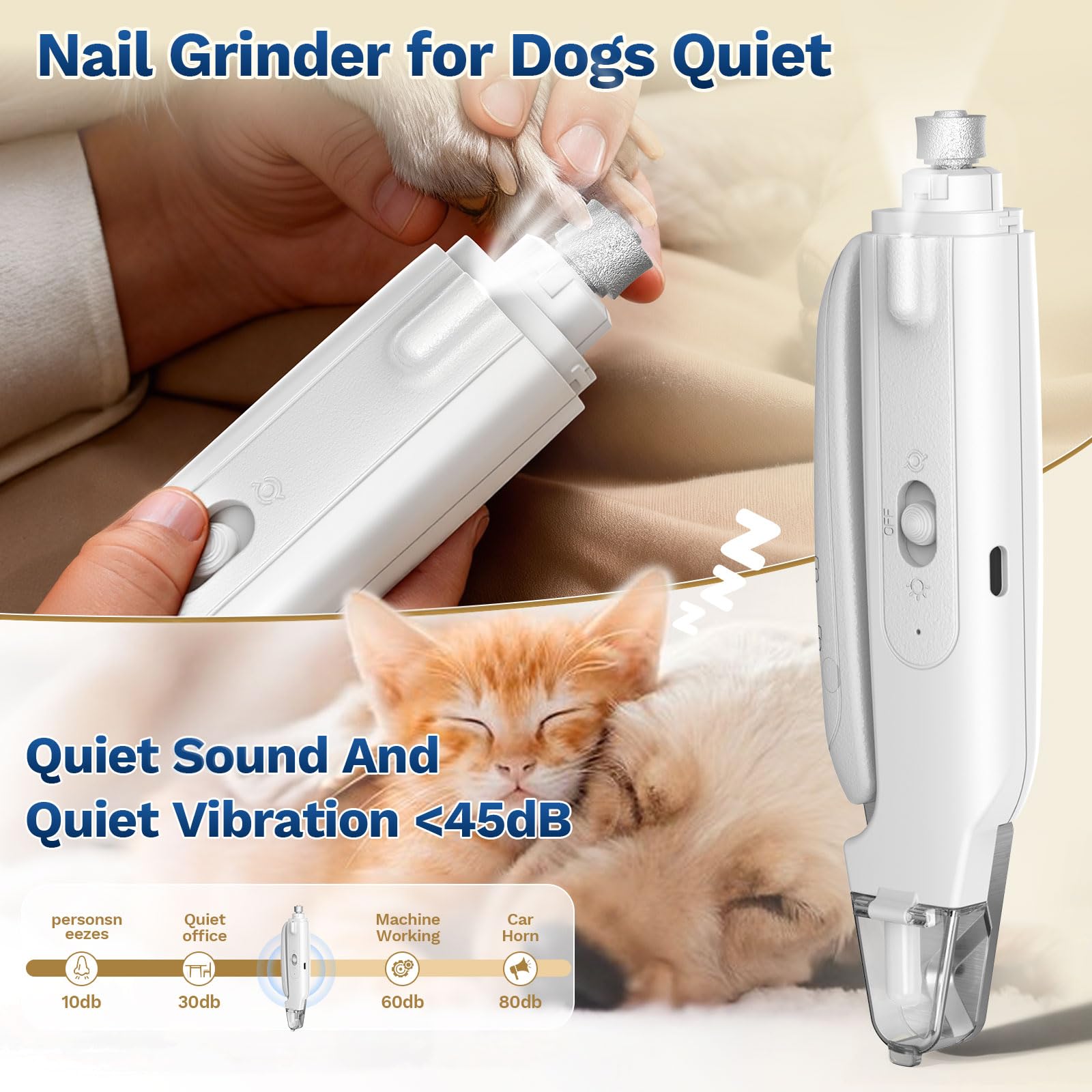 Catpick Care LED light active on device, improved nail visibility benefit
