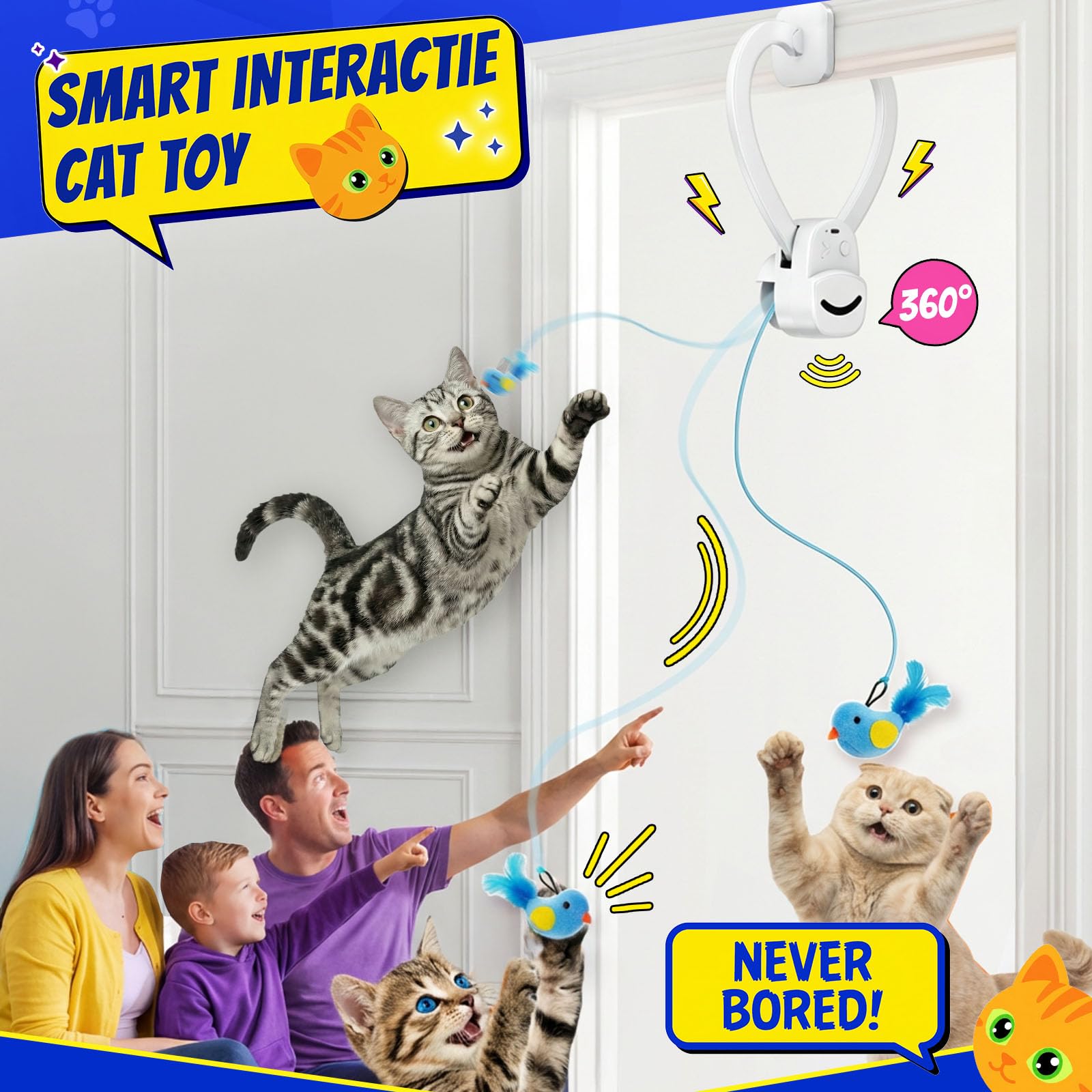 CATPICK clip close-up demonstrating secure no-adhesive mounting benefit