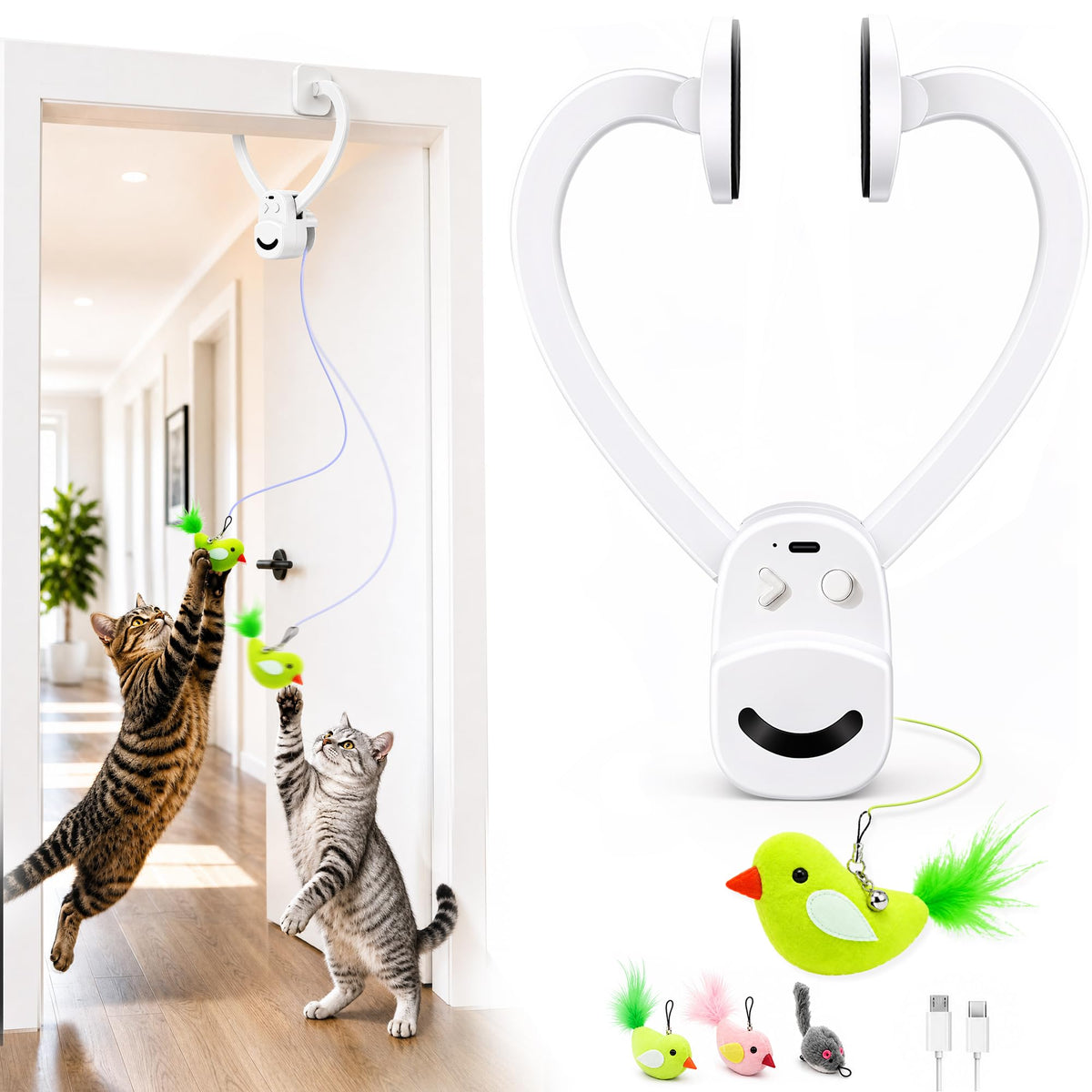 CATPICK front view showing compact toy and prey for engaging play