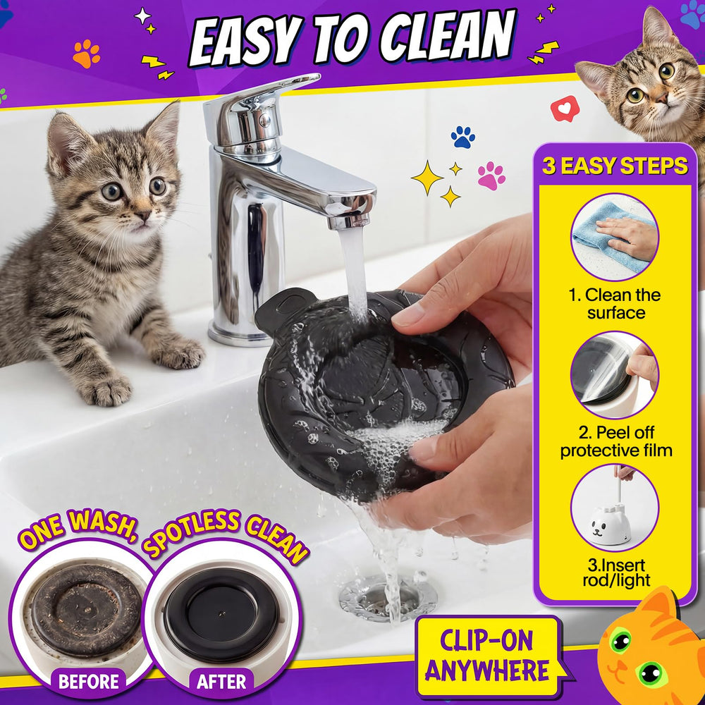 Two cats interacting with Catpick Joy in a living room encouraging shared playtime