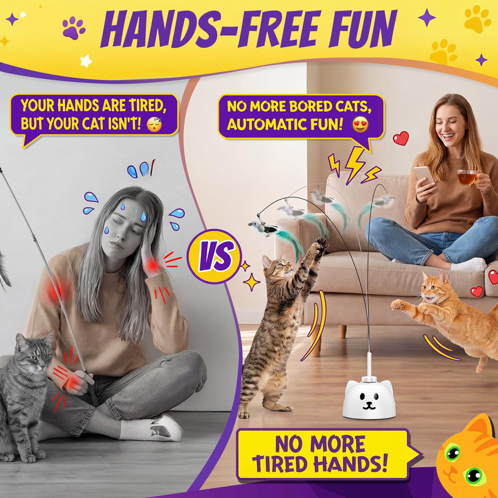 Catpick Joy silicone-wrapped rod flexible design that cushions contact during play