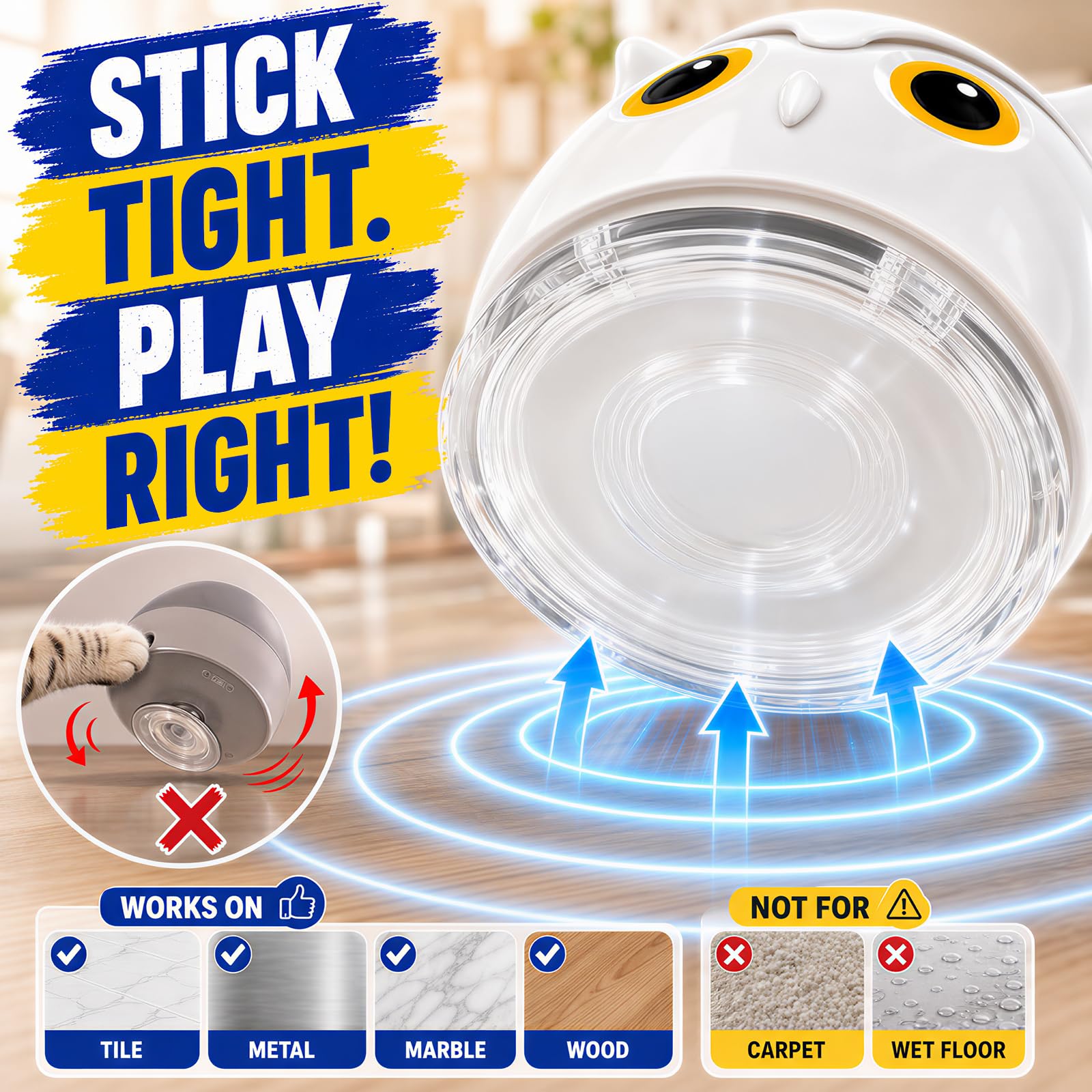 CATPICK washable base under water demonstrating easy maintenance