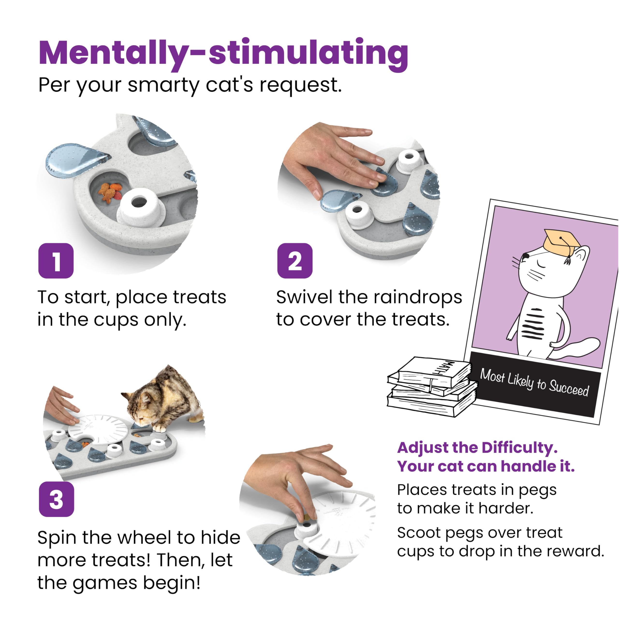 Catstages in use with cat pawing to promote natural foraging